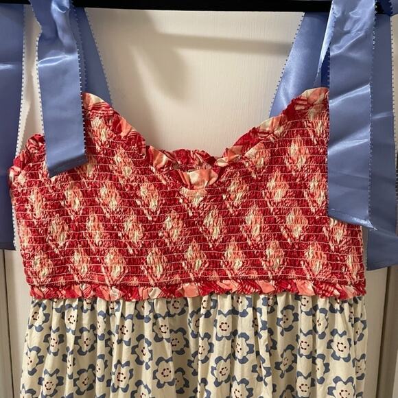 Free People Bluebell Maxi - Cherry Combo - XL Boho Cottageore Prairie Feminine - Picture 2 of 9